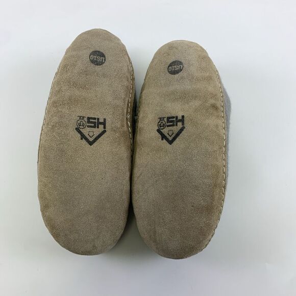 HAUSSIMPLE Natural Wool Cozy Indoor Slip On Slippers Gray Leather Sole Womens 10 - Picture 11 of 13